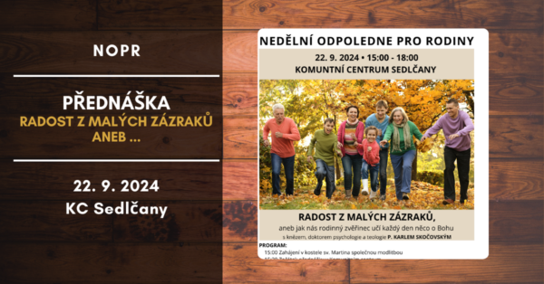 NOPR – nedělní odpoledne pro rodiny – 22.9.2024